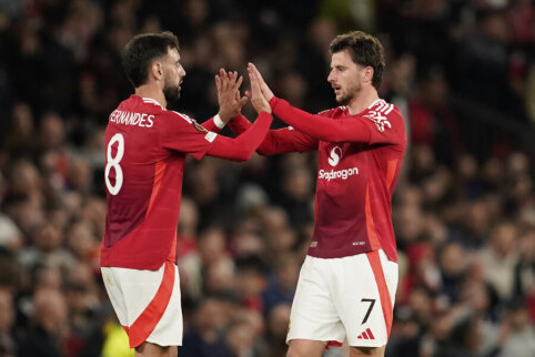 Manchester United team led by M. Mount and Casemiro - in the Europa League final
