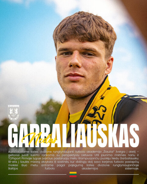 Football academy 'Šiauliai' signs contract with promising forward