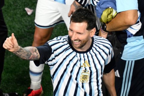 Statement: Argentina's title defense started with L. Messi's hat-trick