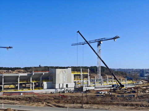 A symbolic milestone reached in the construction of the national stadium.