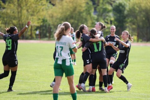 The Žalgiris women's team secured their first victory in the Vilnius derby.