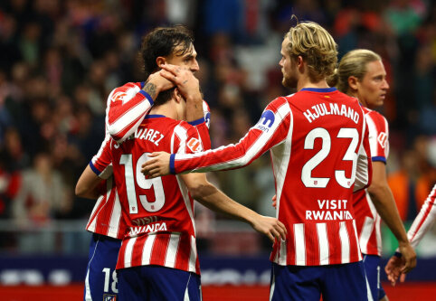 Atletico celebrated a narrow victory in Spain